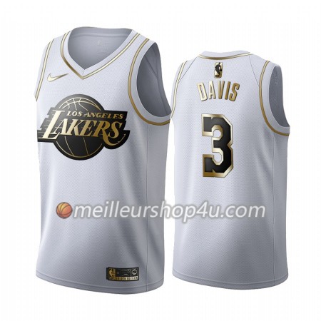Maillot Basket Homme Los Angeles Lakers Anthony Davis 3 2019-20 Nike Blanc Golden Edition Swingman